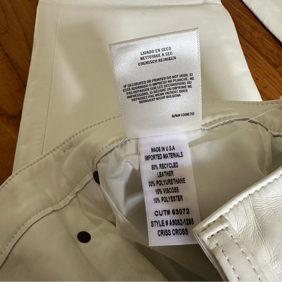 Agolde Recycled Leather Criss Cross Straight white Leather Pants - Picture 11 of 14
